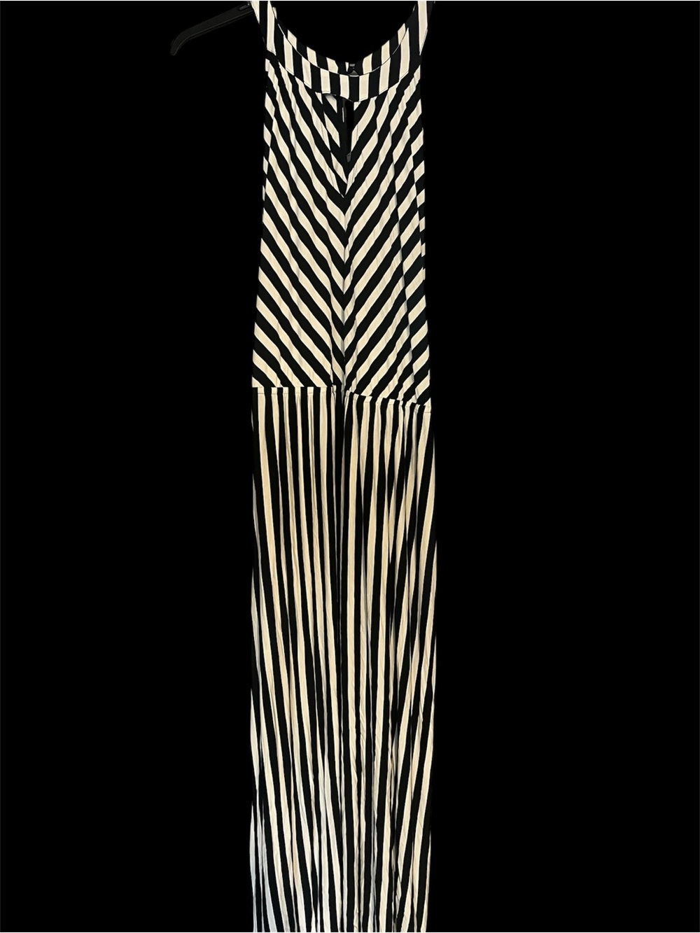 Lane Bryant Black and Cream Striped Maxi Dress